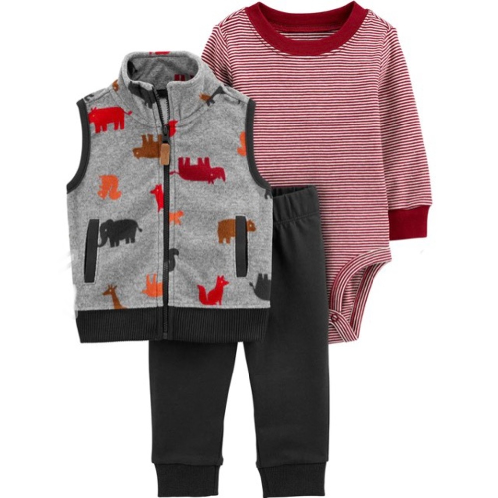 Carter’s 3PC Woodland 🐻 Vest Set